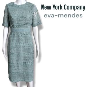 New York & Company eva-mendes midi dress light green size Small